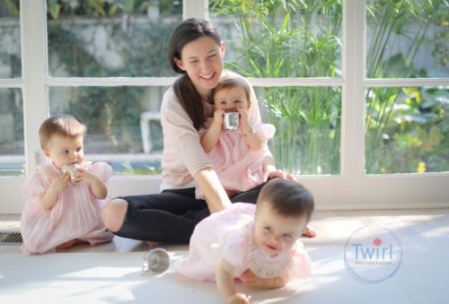 A mom reaching after a