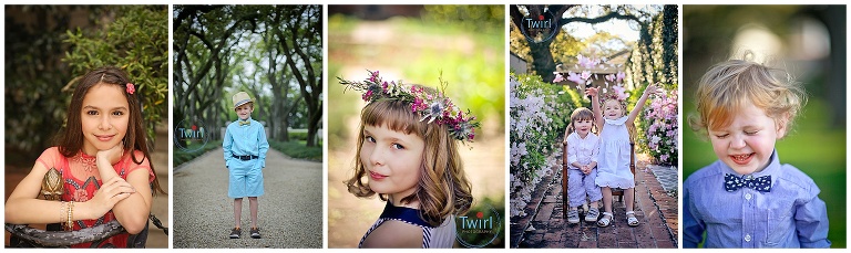 Children wearing beautiful dresses and suites for What to Wear Spring New Orleans Photography