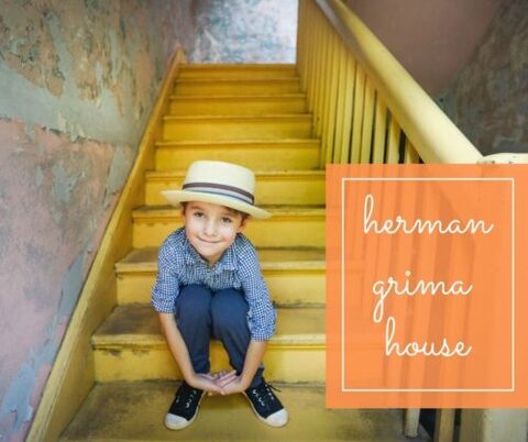 A little boy at the Hermann-Grima house in the French Quarter getting his picture taken.