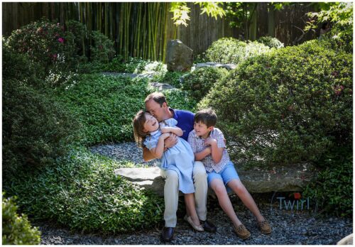 Dad and kids photographed in New Orleans