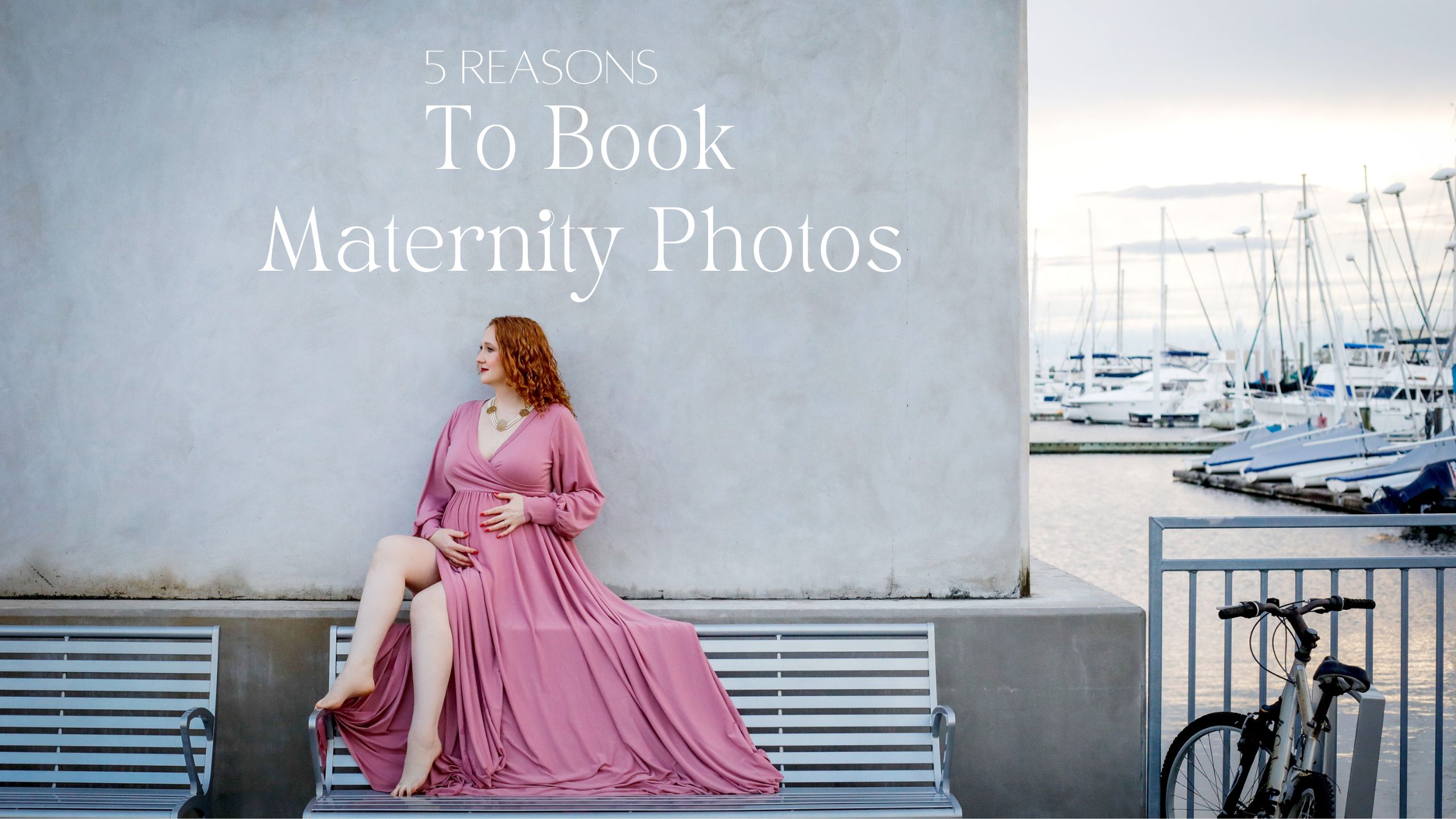 Outdoor maternity photos with pregnant woman at waterfront in New Orlenas with local photographer.