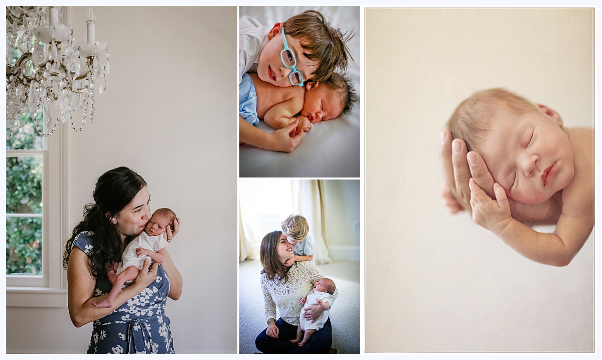 Lifestyle newborn photos in home for New Orleans newborn photographer.
