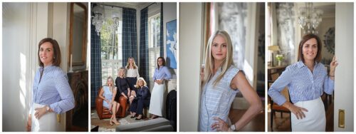 Women posing in a house in New Orleans as a team of professionals.