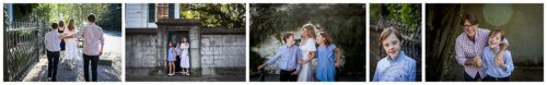 Three siblings posing for pictures in front of a wall in New Orleans.