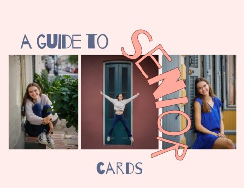 Three pictures of a senior on a graduation card for an article about Senior Photos New Orleans: A Guide to Ordering Senior Cards