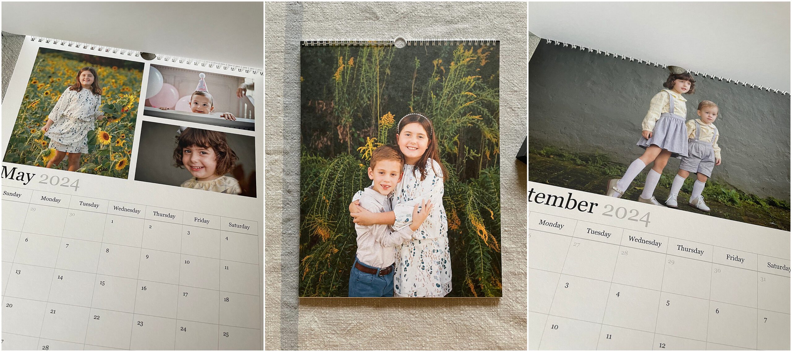 A photo calendar for family photos.